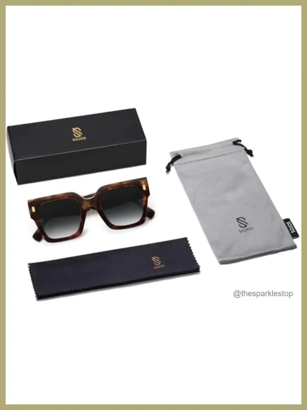 Oversized Square Sunglasses Women UV400 Protection Vintage Retro